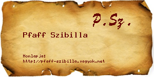 Pfaff Szibilla névjegykártya